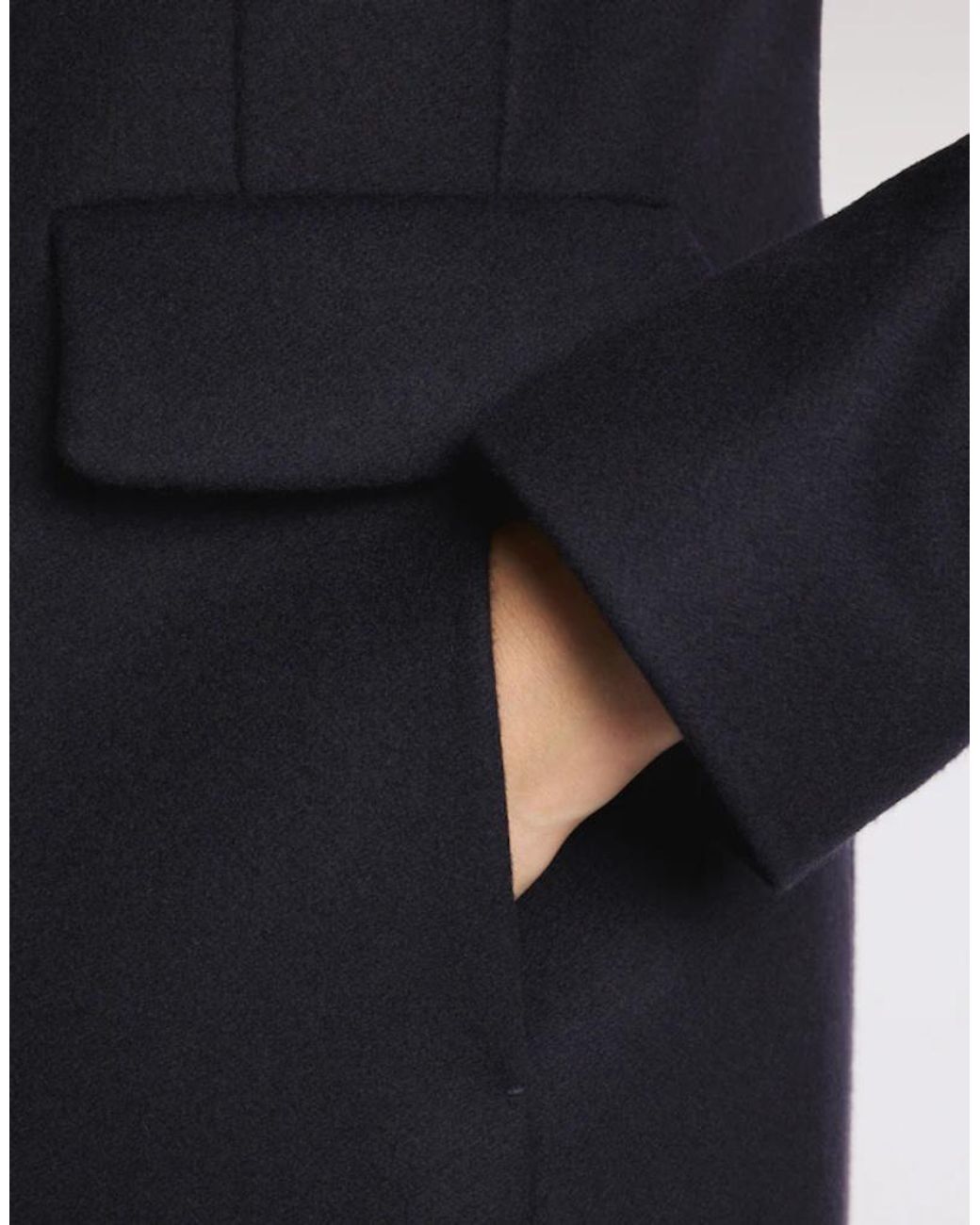 Fay Blue Padded Hooded Wool Coat