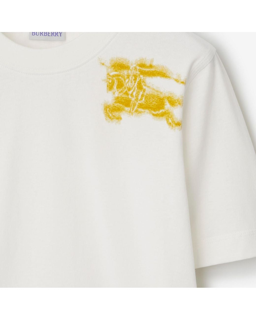 Burberry White Logo Printed Crewneck T-Shirt