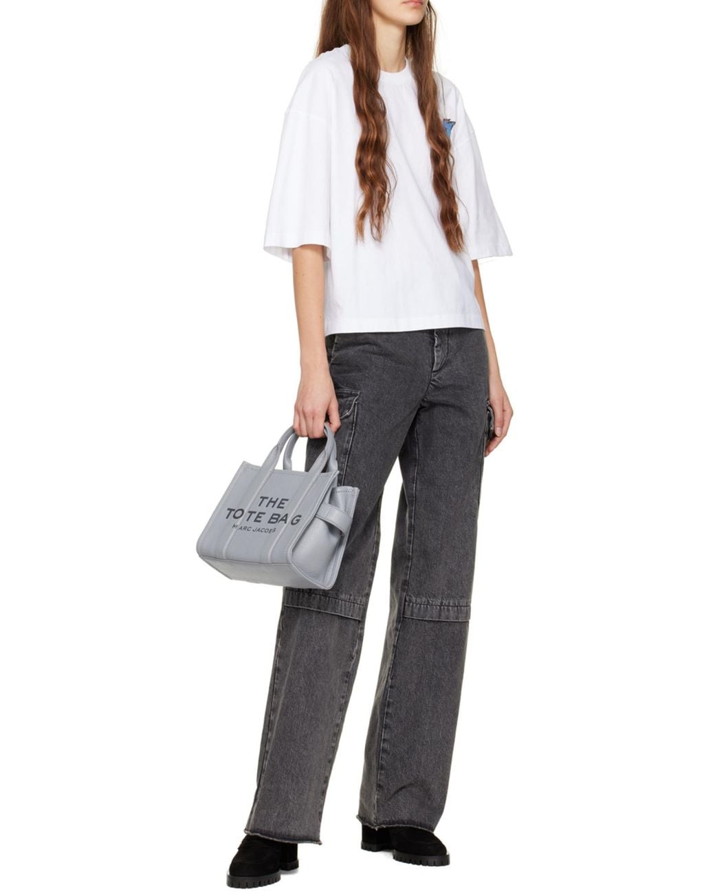 Marc Jacobs Gray Small The Leather Tote Bag