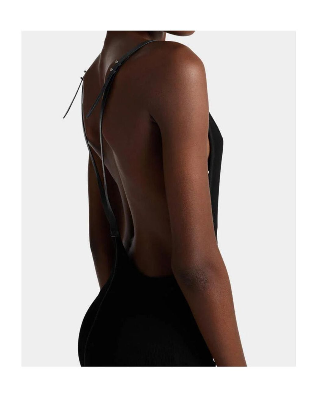 DSquared² Black Ribbed Long Jersey Dress