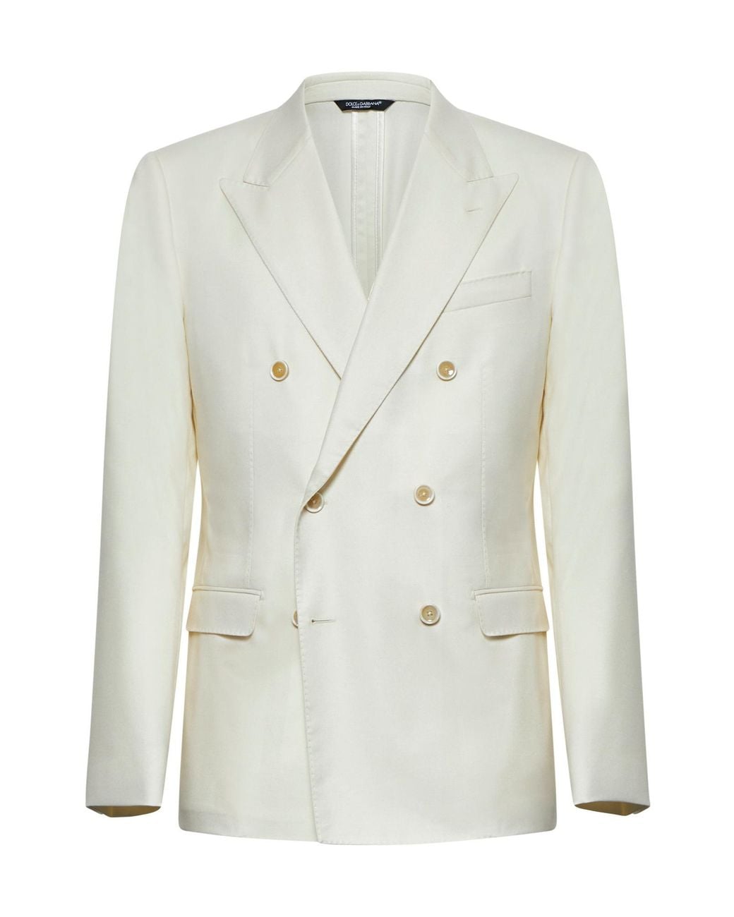 Dolce & Gabbana White Double-Breasted Tailored Blazer for men