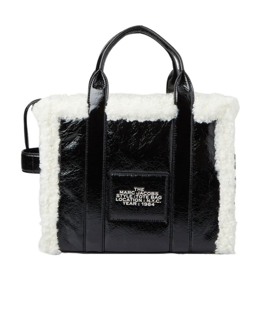 Marc Jacobs Black Medium The Crinkle Shearling Tote Bag