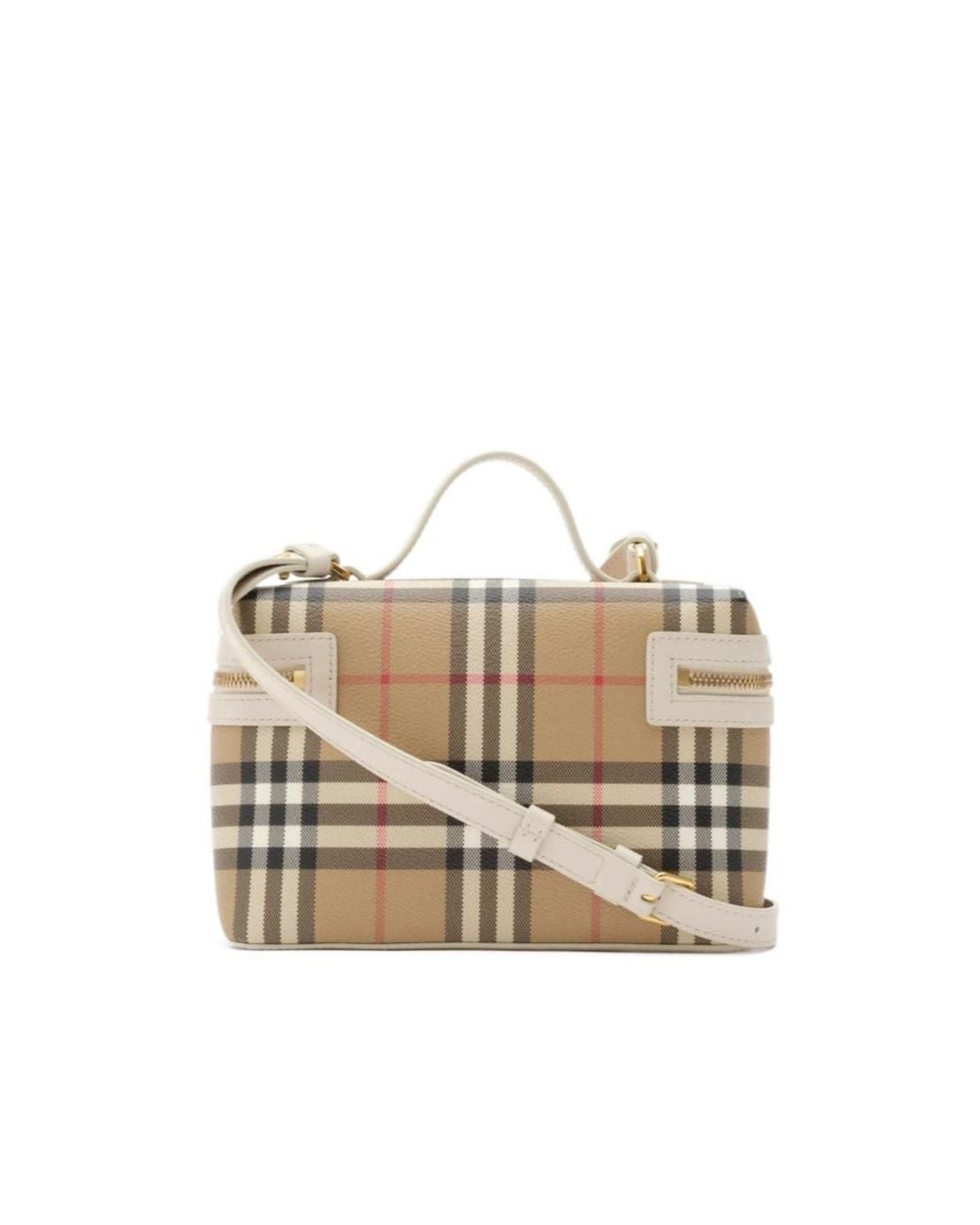 Burberry White Vanity Checked Small Shoulder Bag