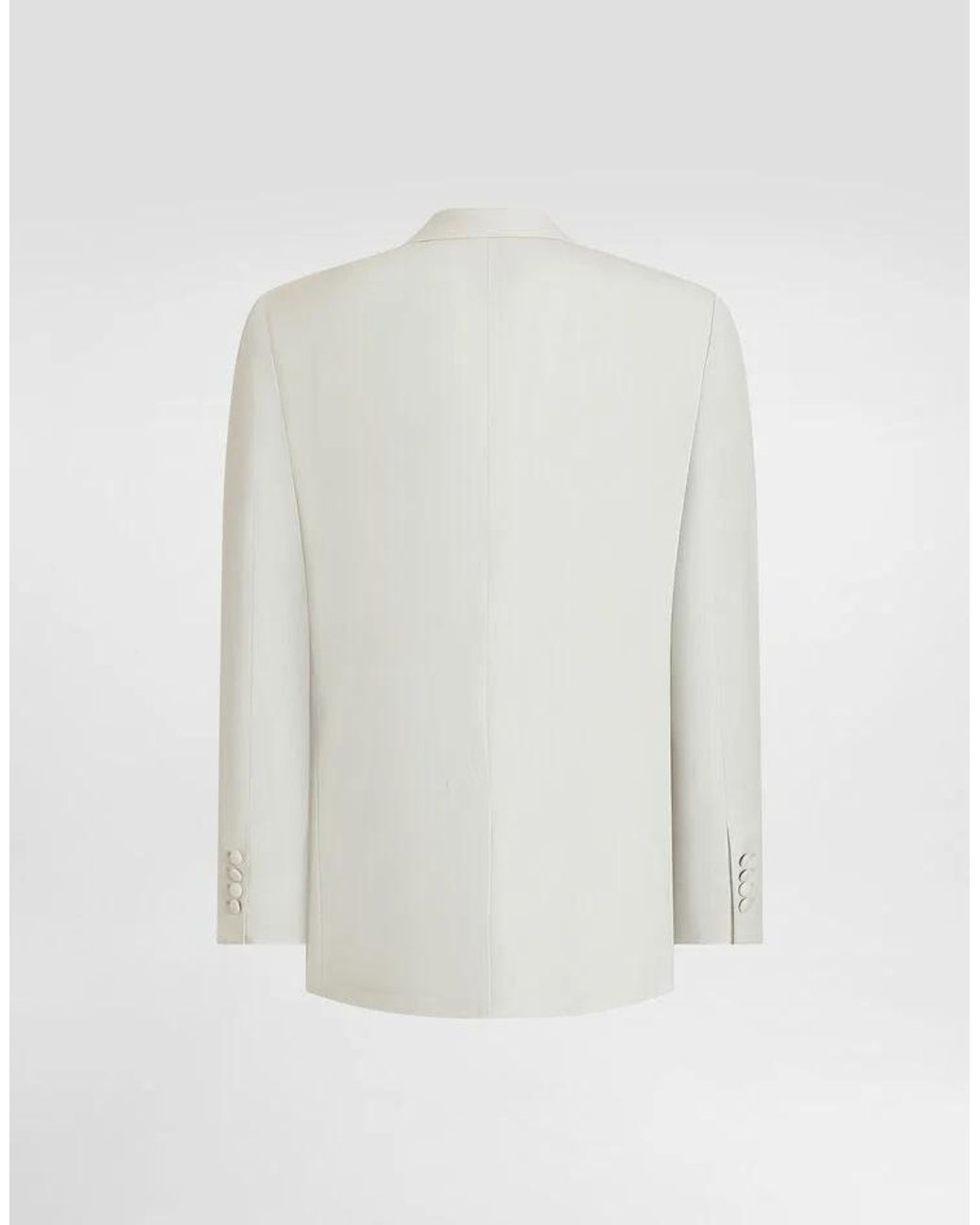 Dolce & Gabbana White Single-Breasted Slim Blazer for men