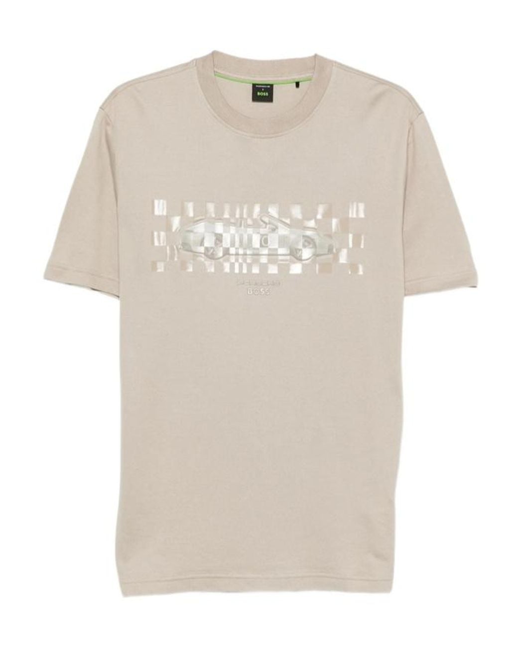 Boss White X Porsche Graphic-Print T-Shirt for men