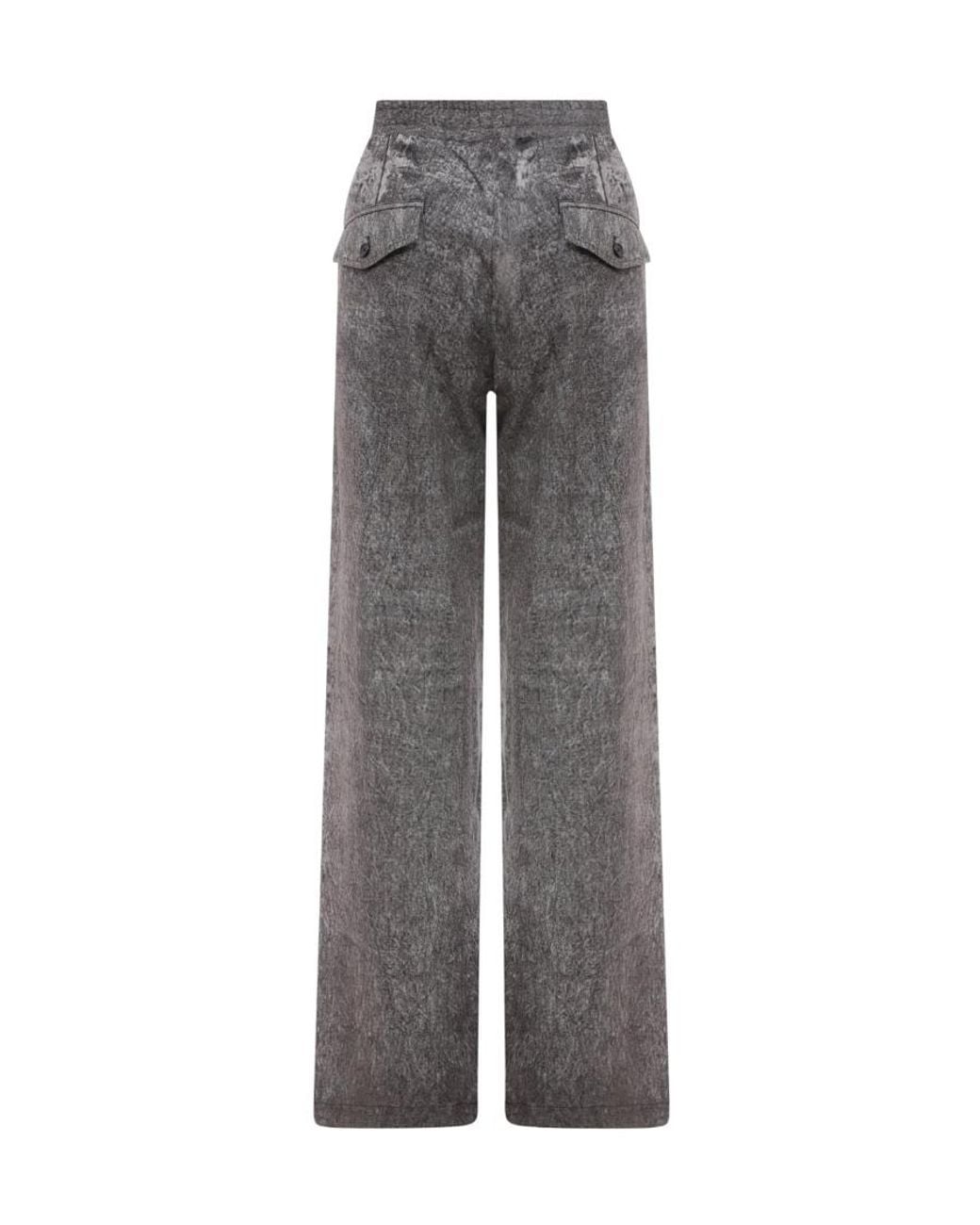 DIESEL Gray Faded-Effect Straight-Leg Pants for men