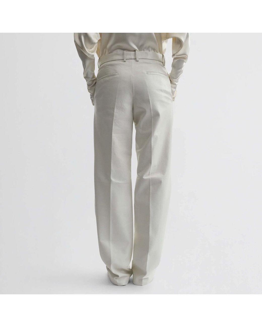 Phoebe Philo White Leather Trousers