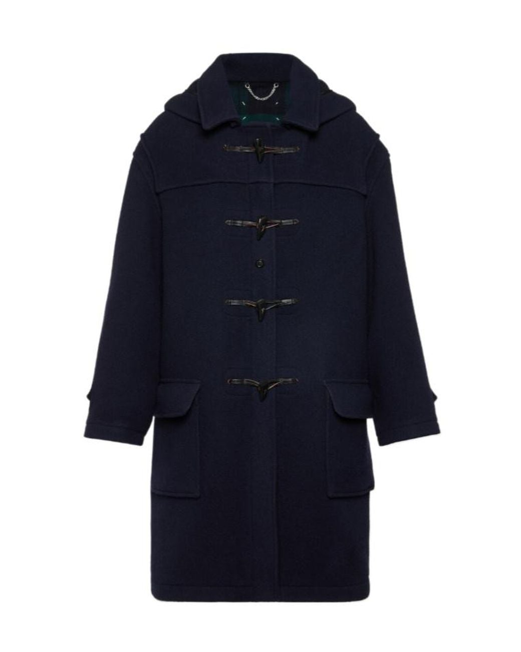 Maison Margiela Blue Hooded Reversible Coat for men
