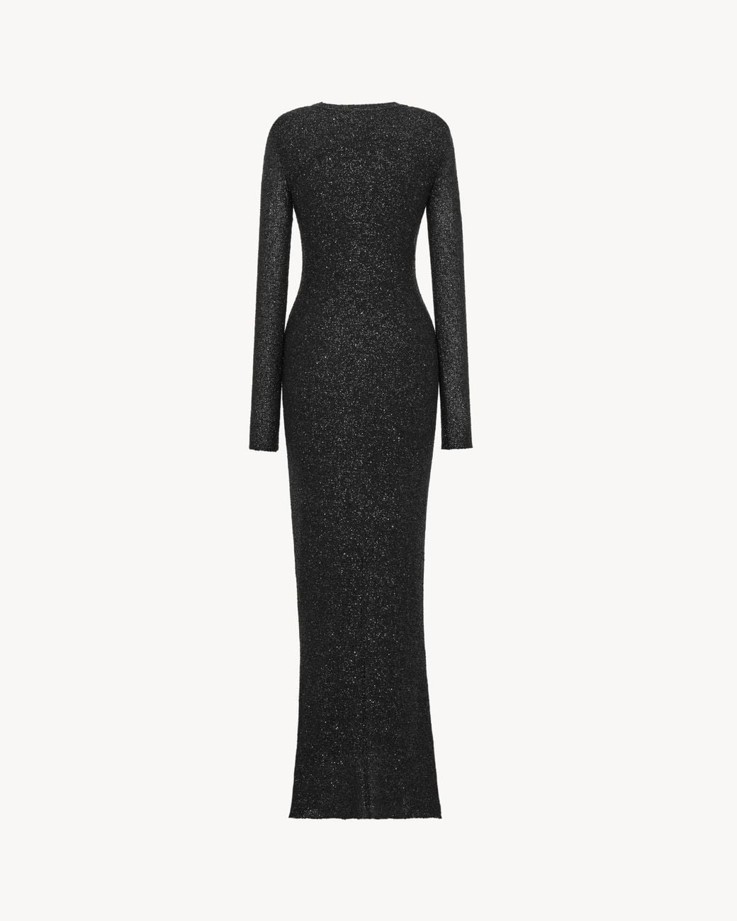 Saint Laurent Black Long Sequin Dress