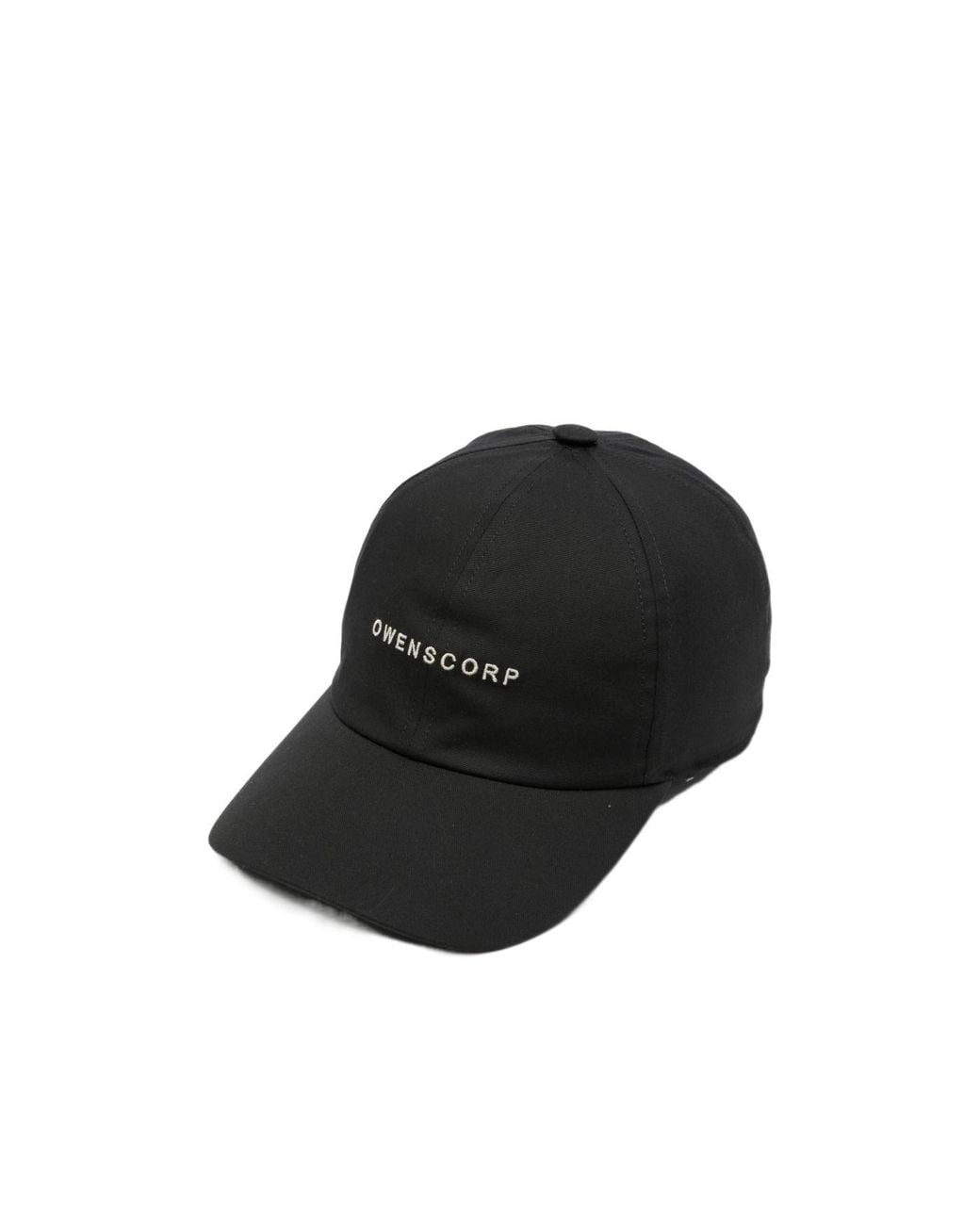 Rick Owens Black Logo Embroidered Baseball Cap for men