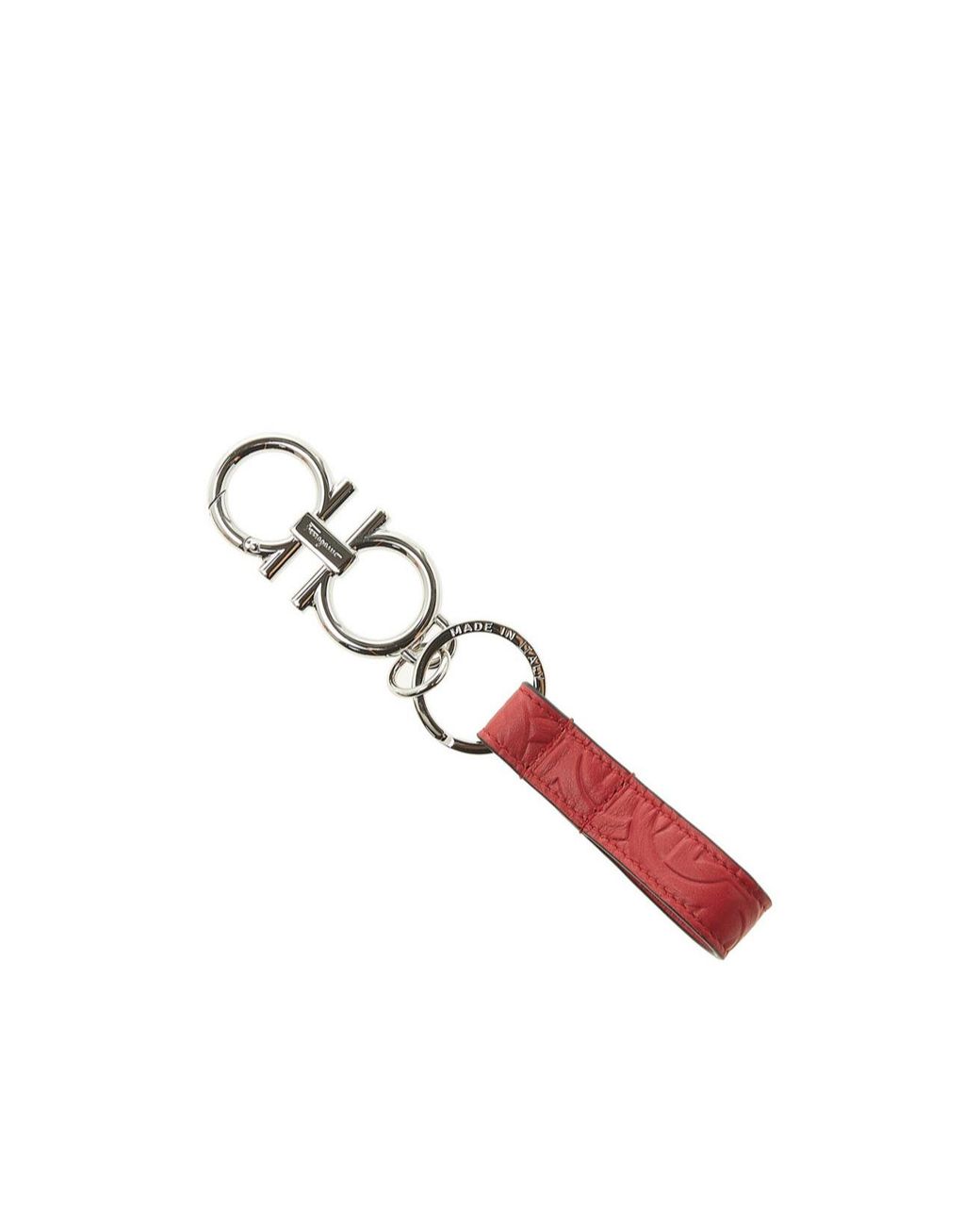 Ferragamo White Gancini Key Ring for men