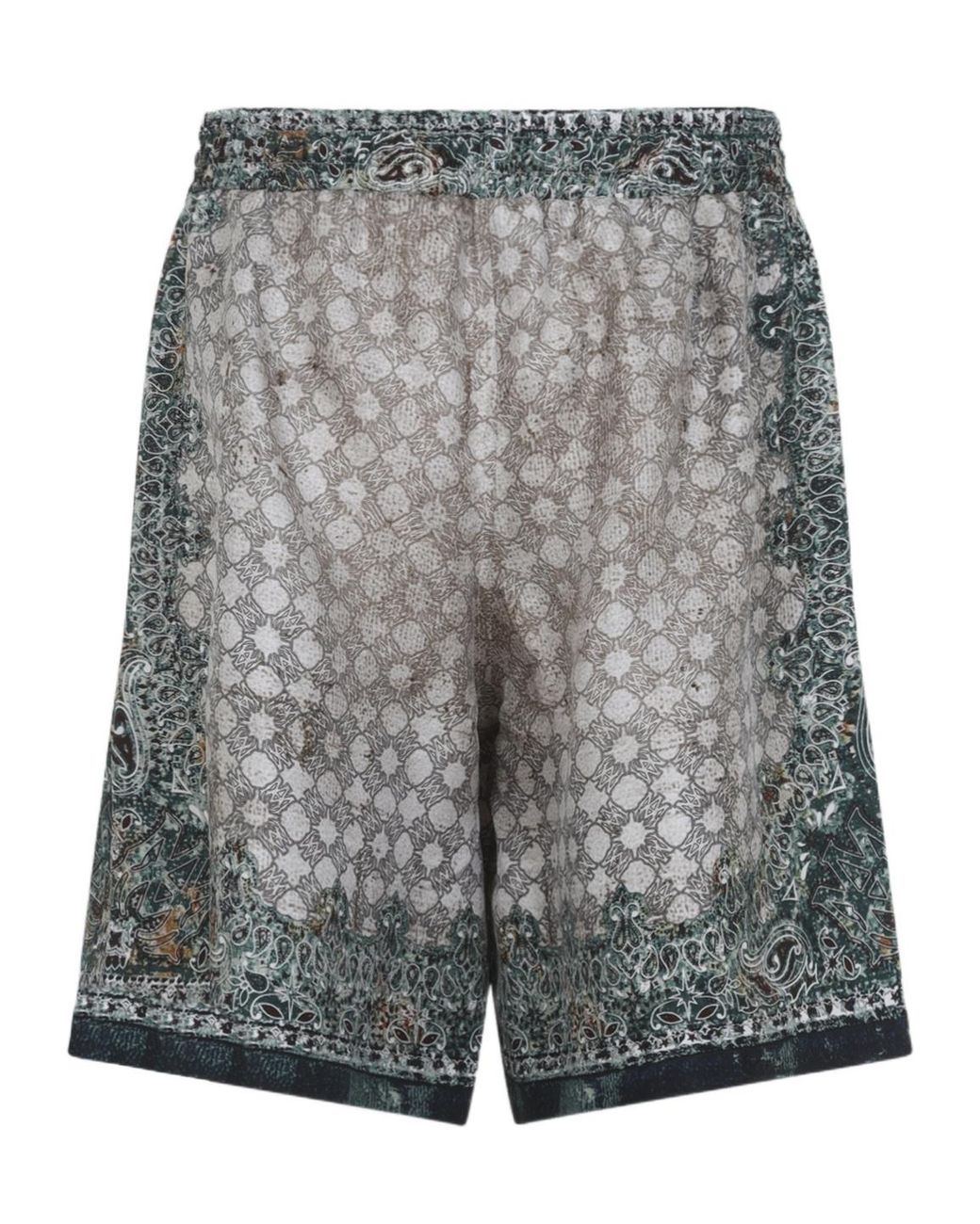 Amiri Gray All-Over Printed Drawstring Shorts for men