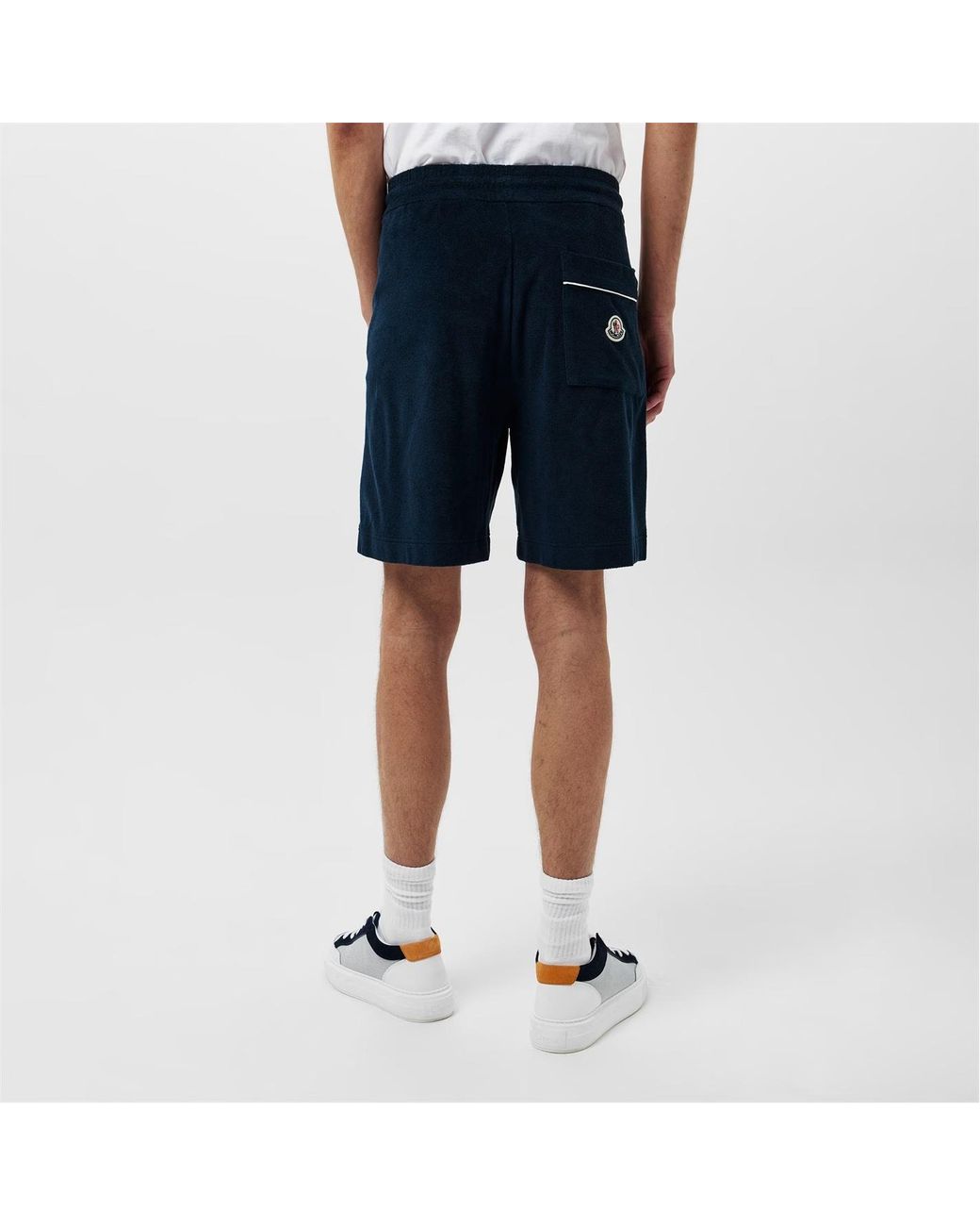 Moncler Blue Logo Drawstring Shorts for men