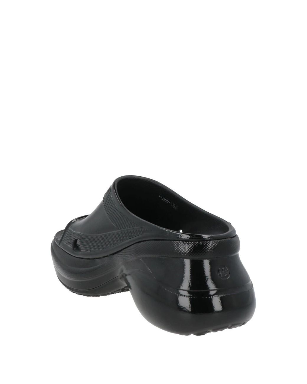 Balenciaga Black Minimalist Single-Band Slide Sandals