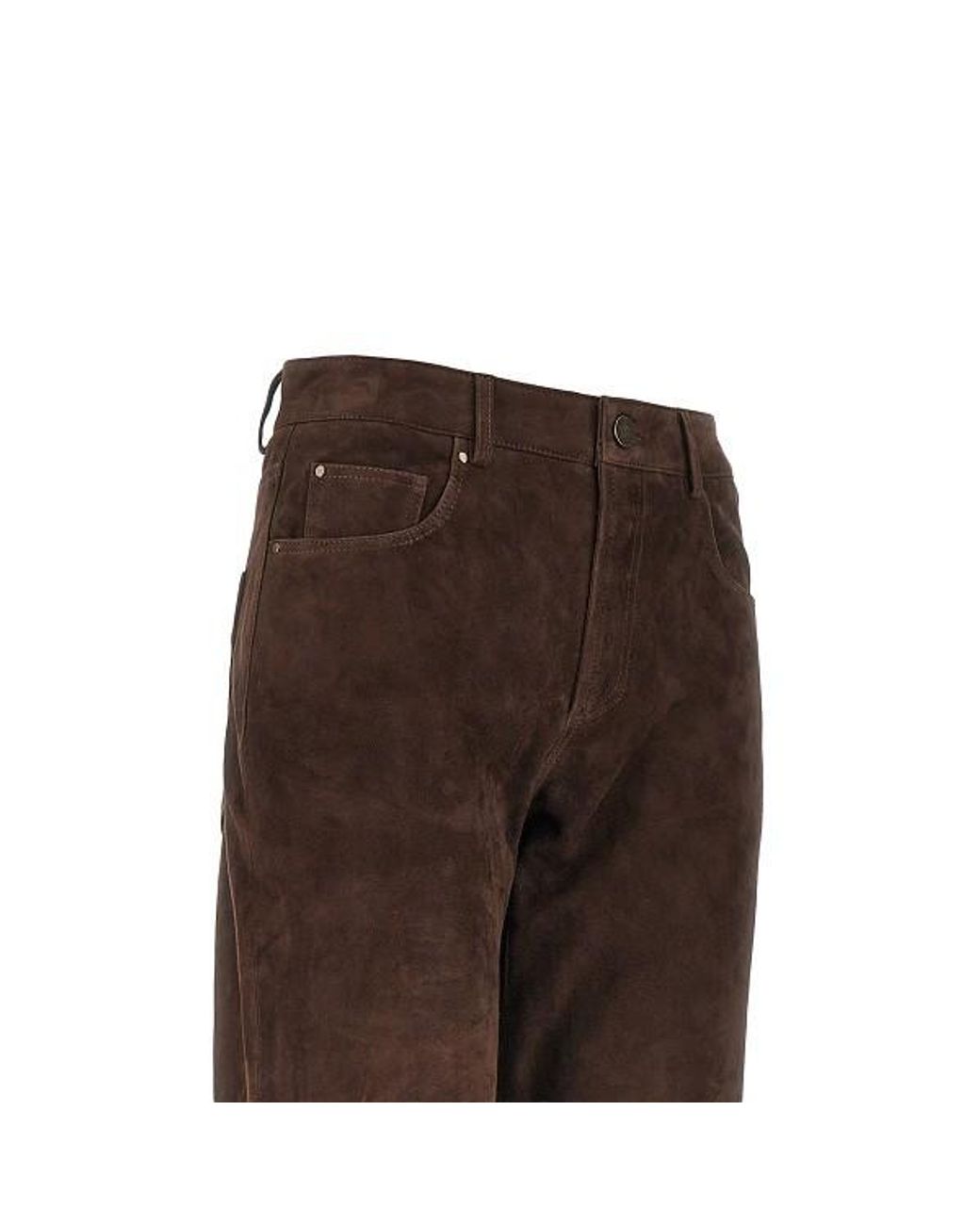 Arma Brown Jean Suede Flared Pants
