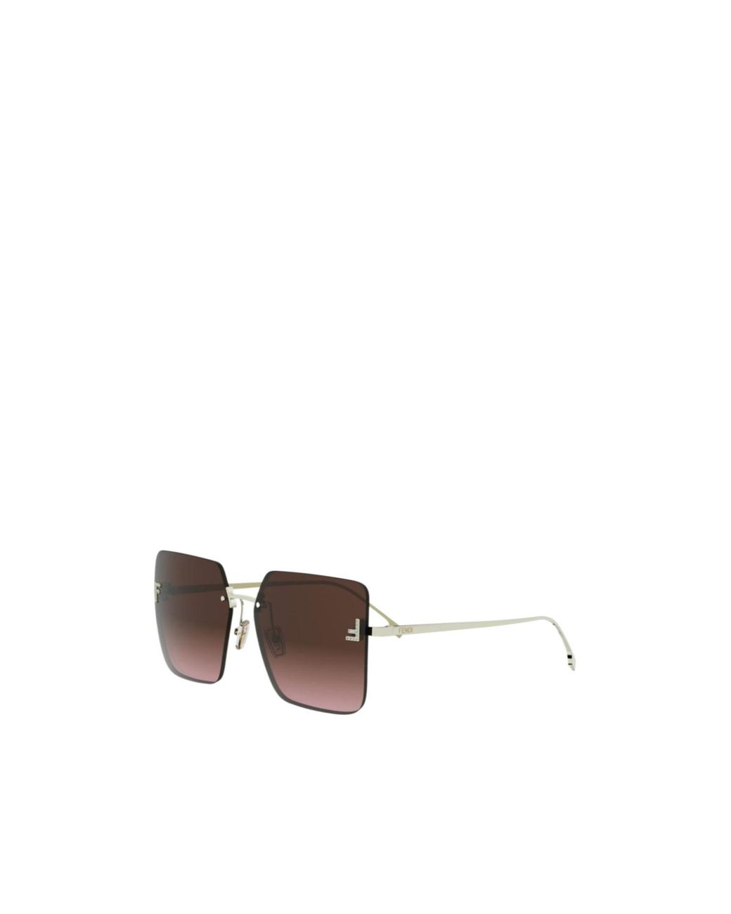 Fendi White Eyewear Square Frameless Sunglasses