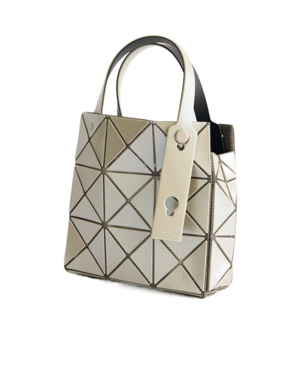 Issey Miyake White Geometric-Patterned Handbag