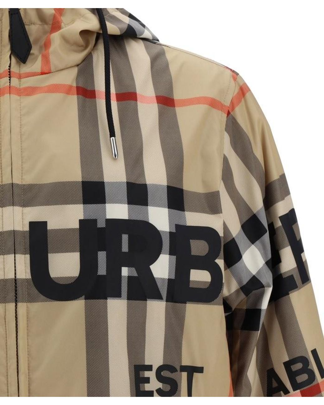 Burberry Multicolor Stanford Checked Hooded Jacket for men