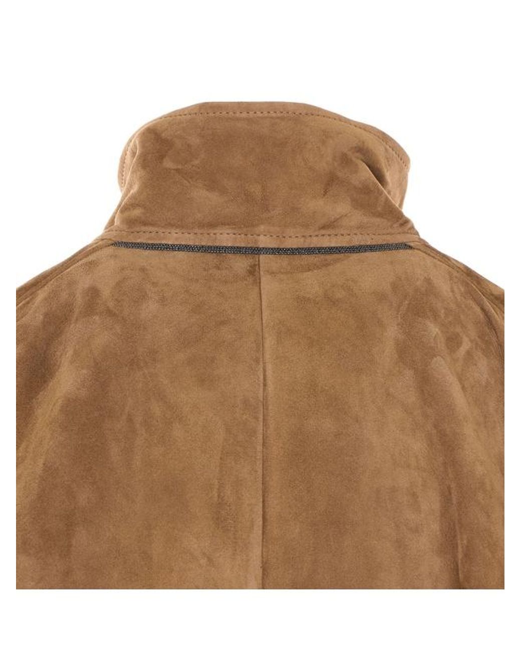 Brunello Cucinelli Brown Suede Safari Jacket