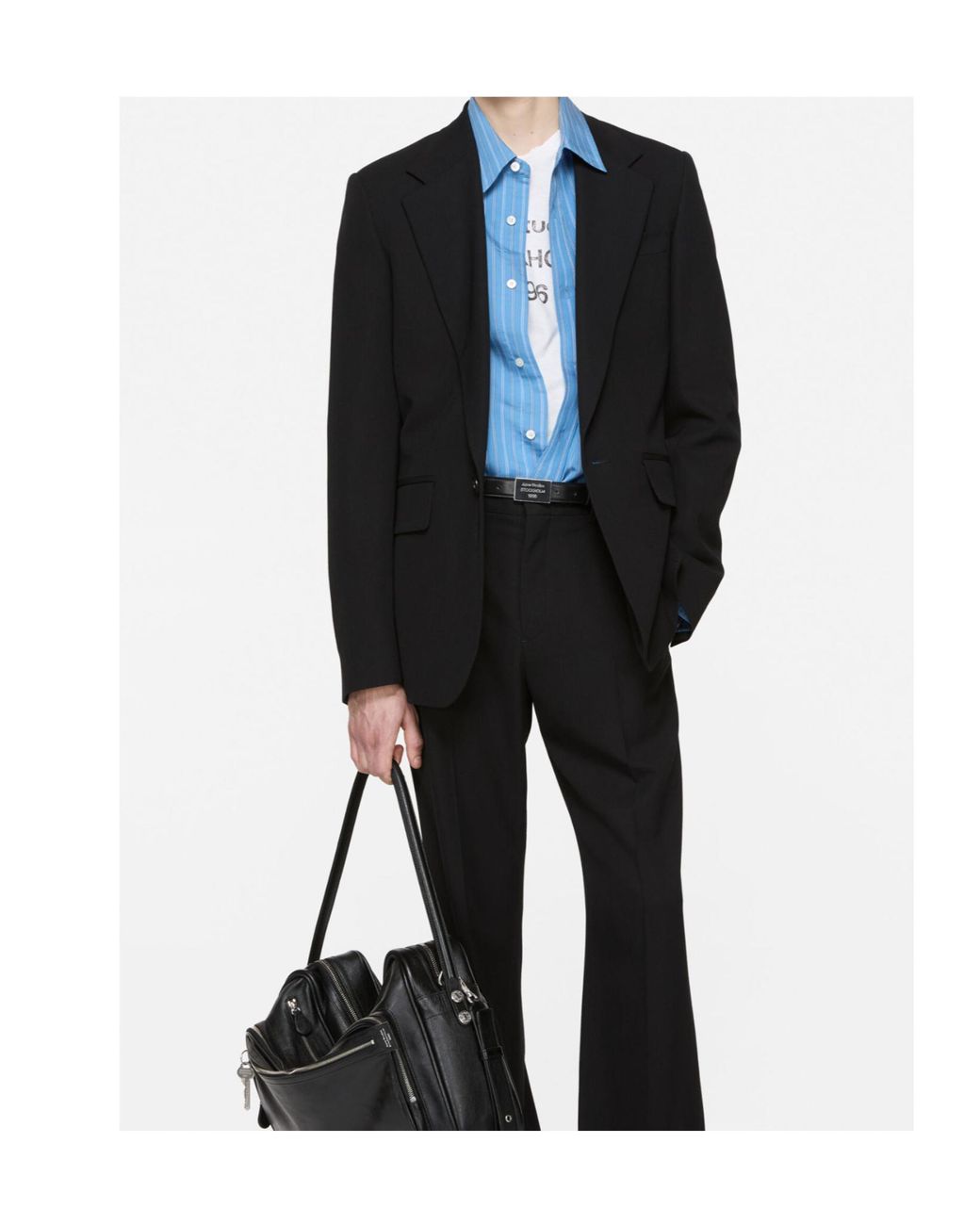 Acne Black Fitted Suit Jacket for men