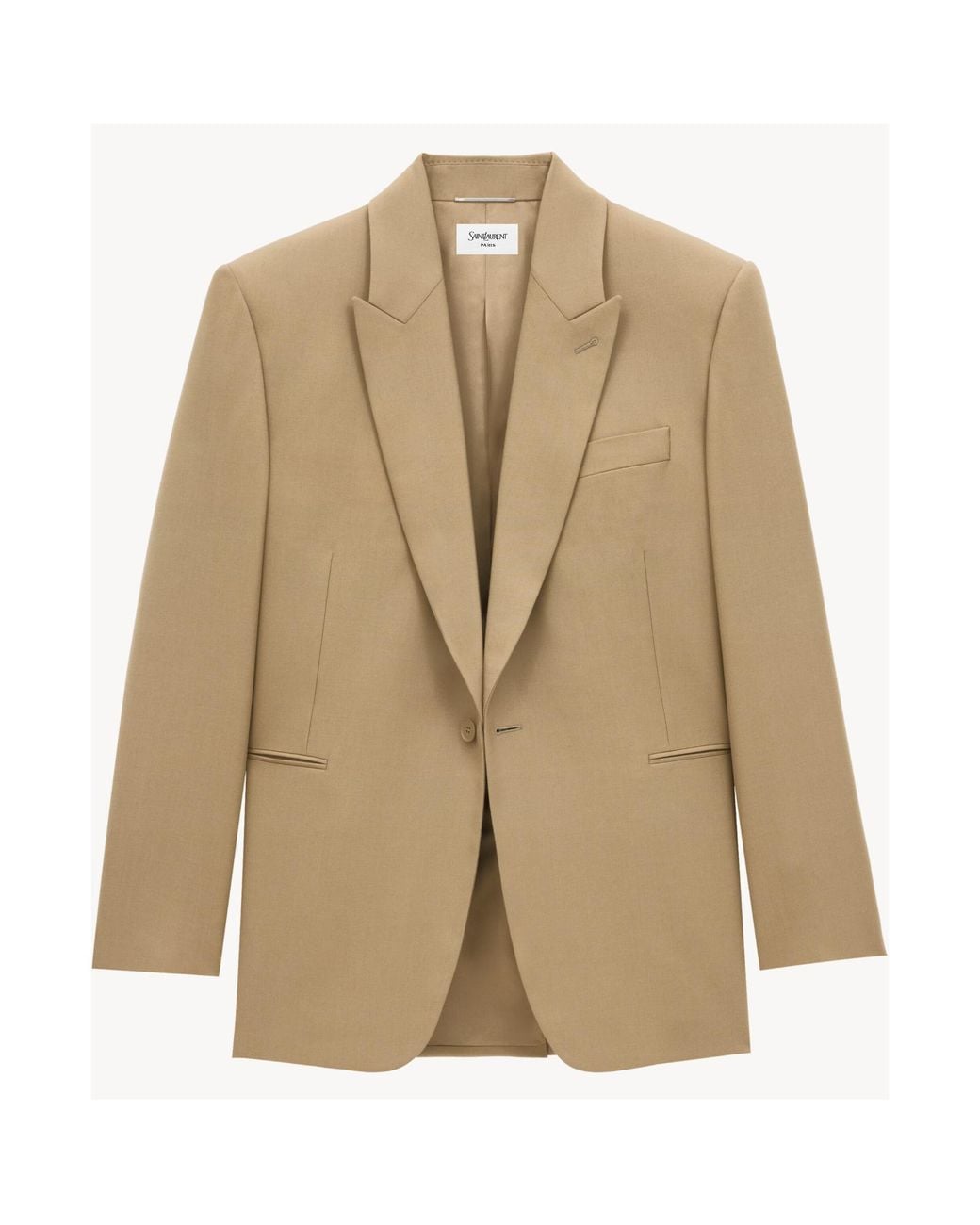 Saint Laurent Natural Single-Breasted Peaked Lapel Jacket for men