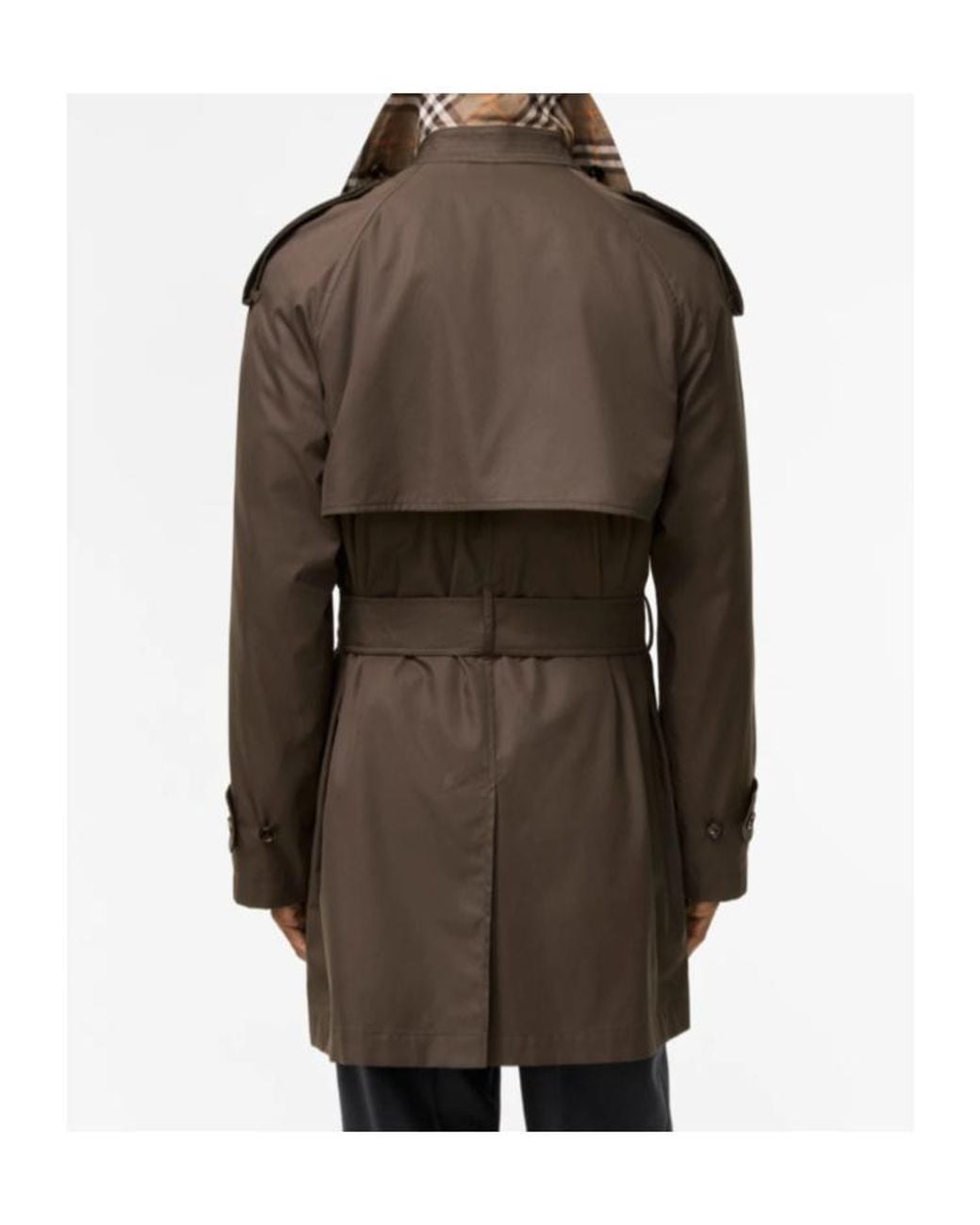 Burberry Brown Mid-Length Gabardine Leadenham Trench Coat for men