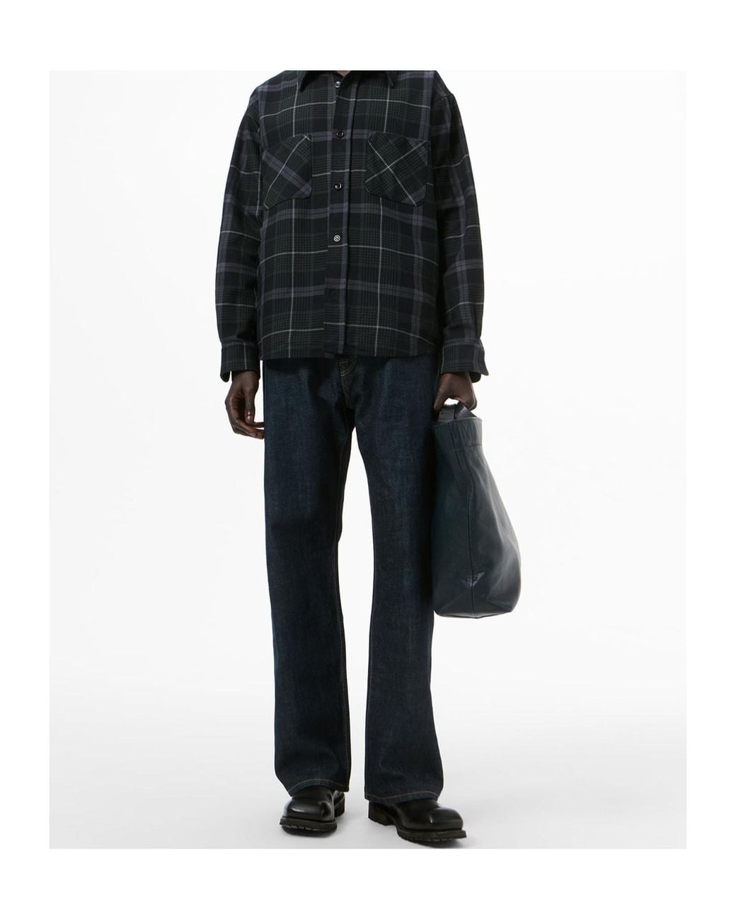 Our Legacy Black Checked Overshirt for men