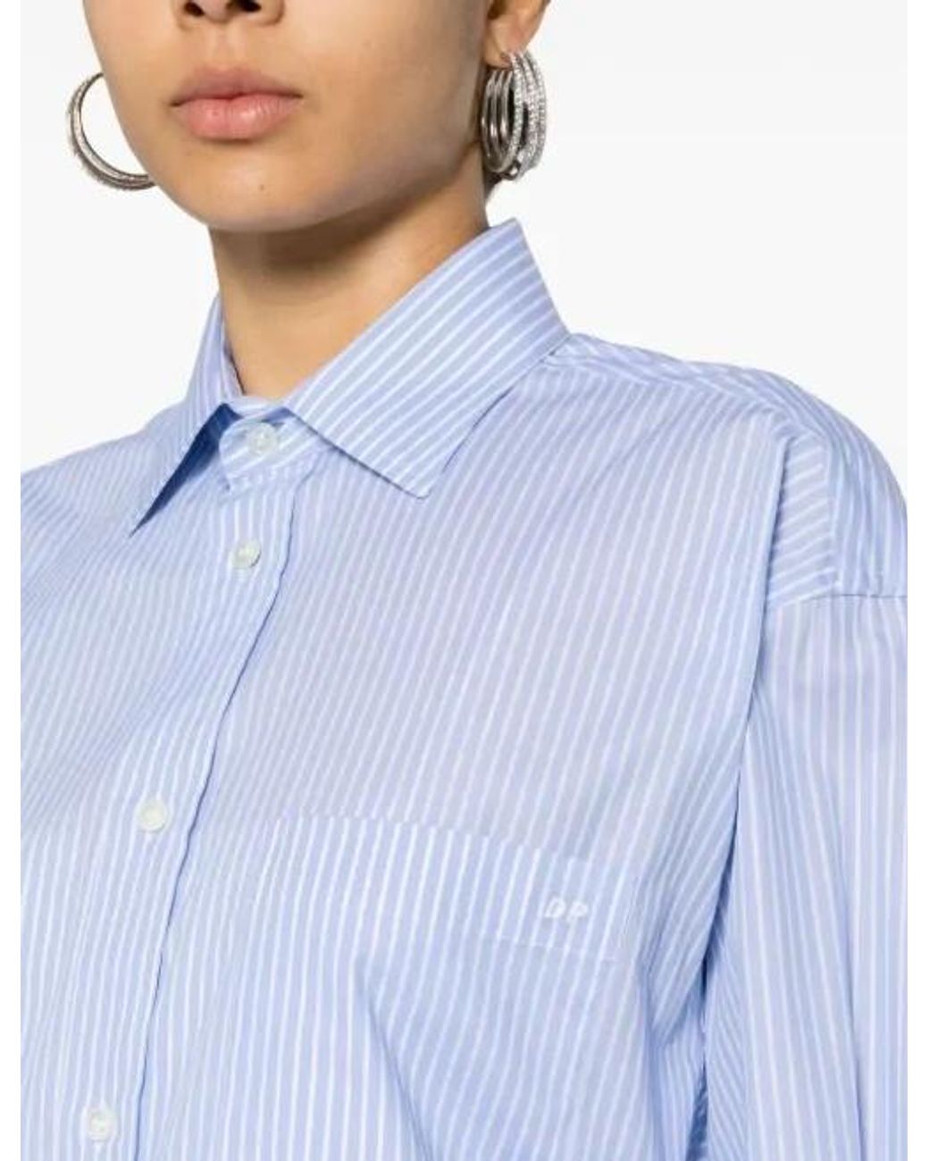 DARKPARK Blue Anne Buttoned Striped Shirt