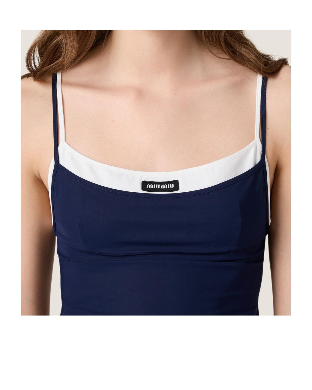 Miu Miu Blue Stretch Jersey Top