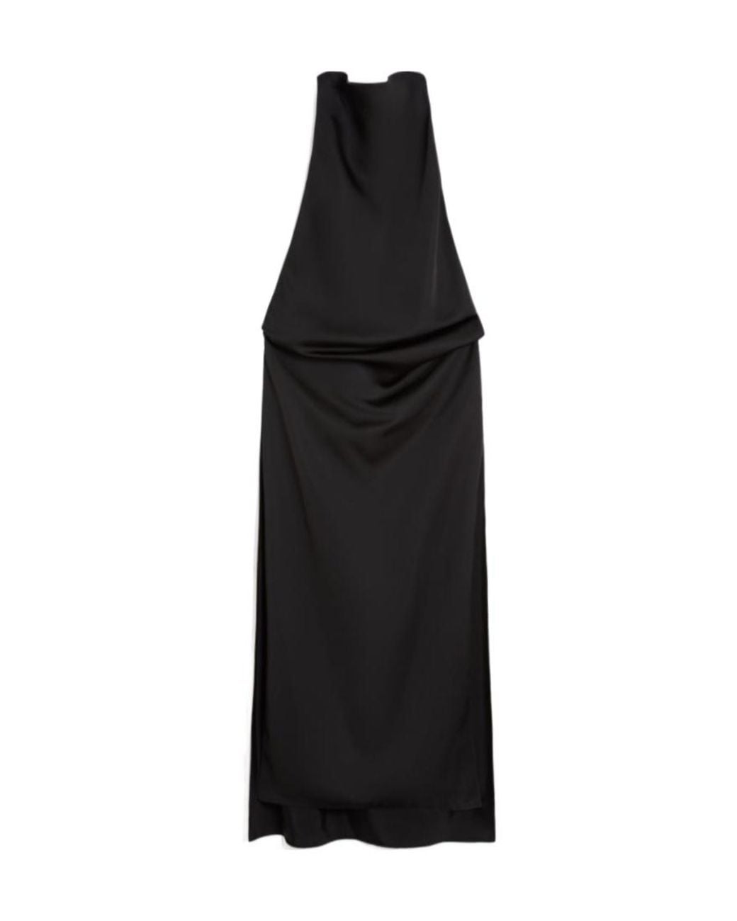 Sportmax Black Sleeveless Draped Maxi Dress