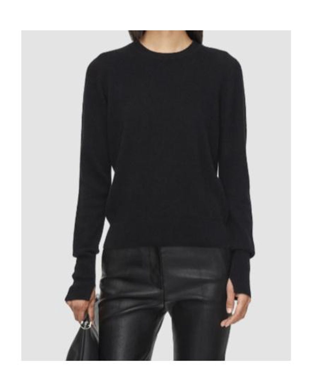 Joseph Black Light Pure Cashmere Round Neck Jumper