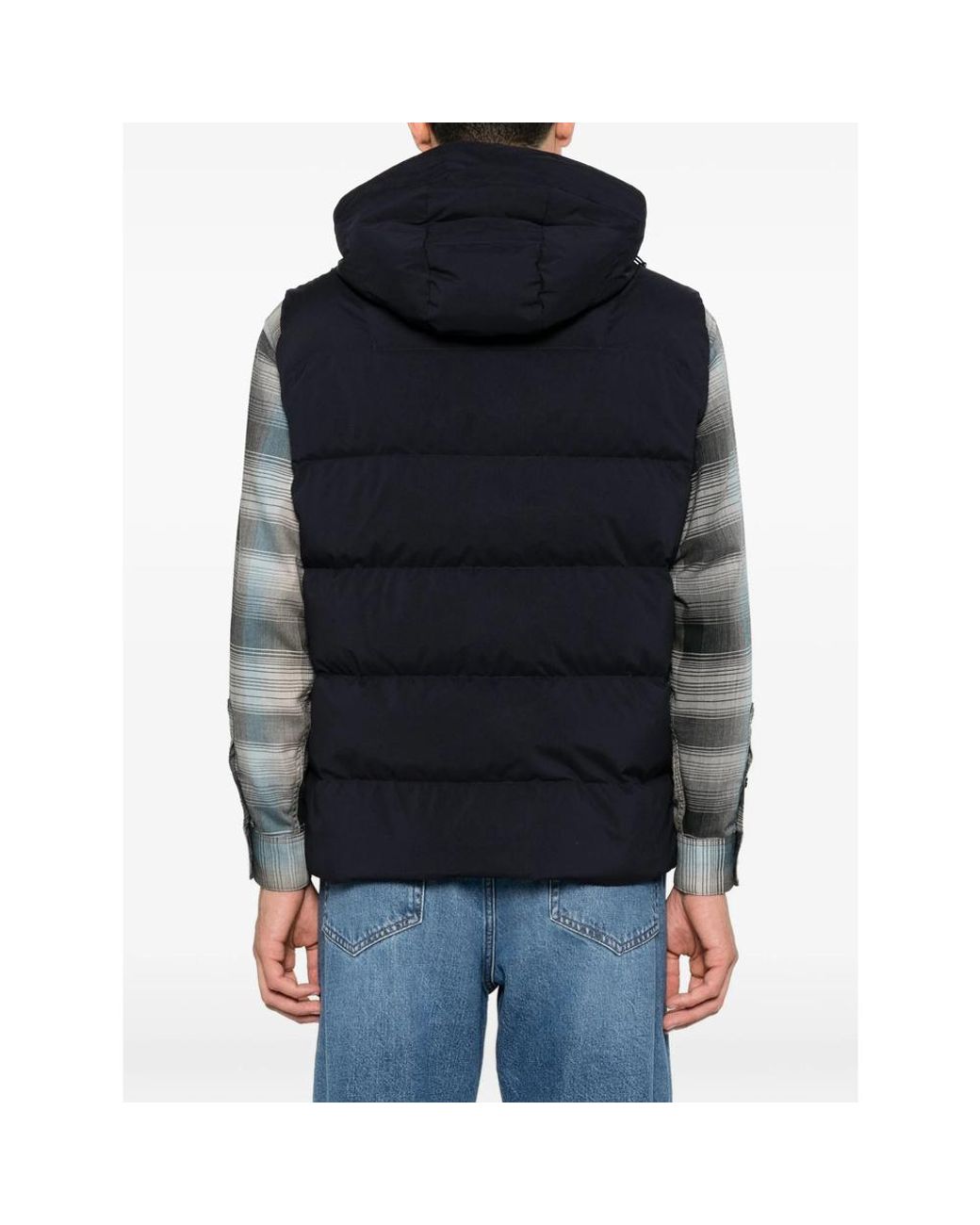 Paul & Shark Blue Hooded Padded Gilet for men