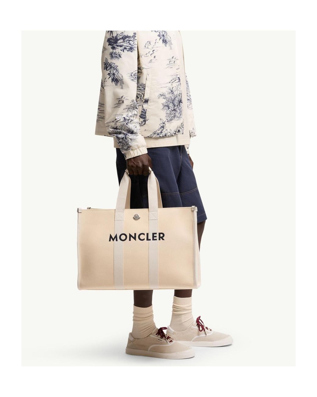 Moncler Natural Logo Detailed Top Handle Bag for men