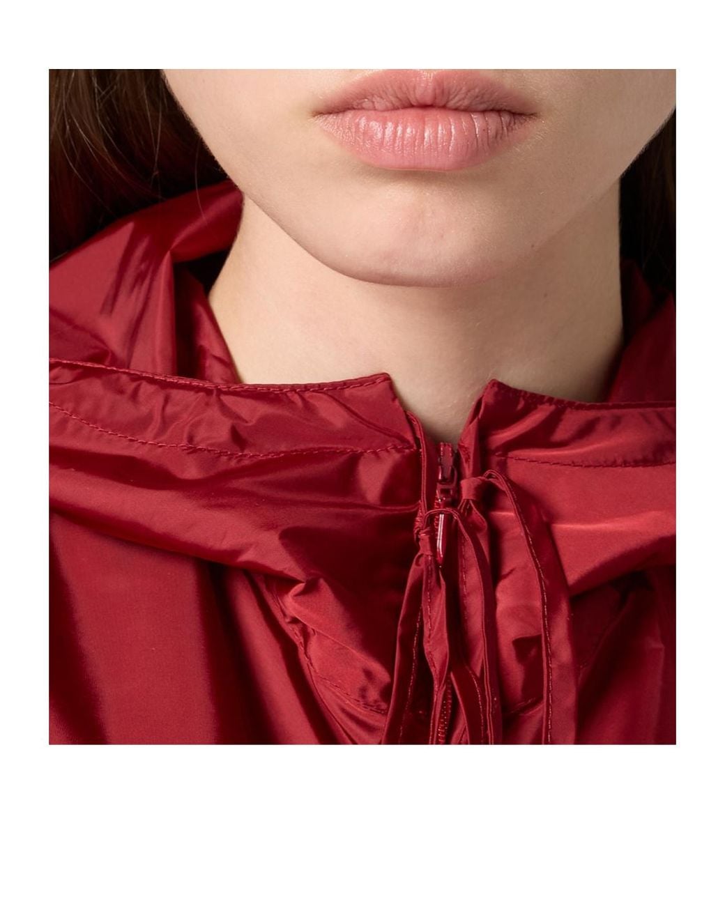 Miu Miu Red Coupe-Vent En Tissu Technique