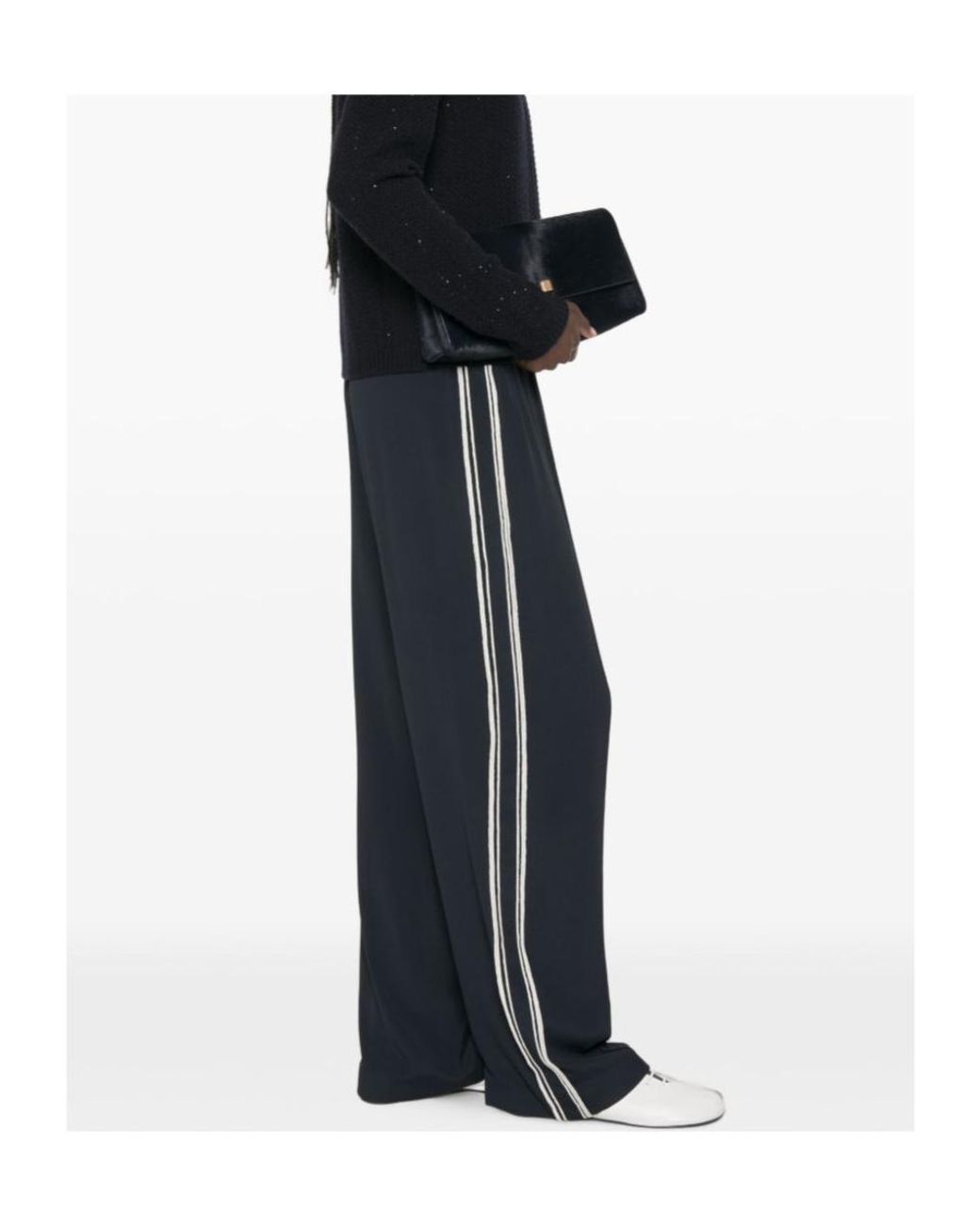 Fabiana Filippi Blue Side-Stripe Track Pants