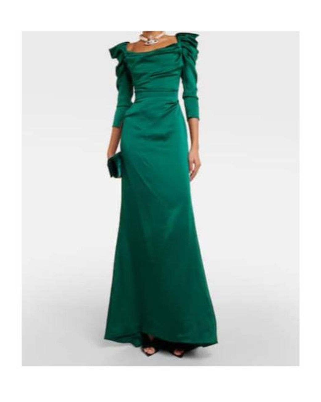 Vivienne Westwood Green Astral Draped Satin Gown
