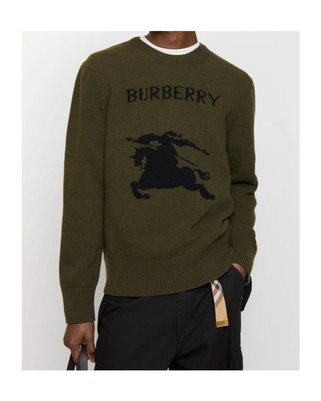 Burberry Green Wool-Cashmere Ekd Sweater for men