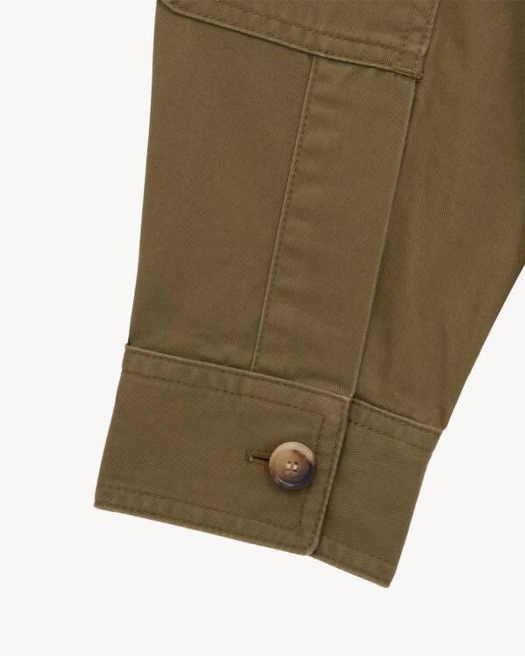 Saint Laurent Green Button-Up Twill Overshirt for men