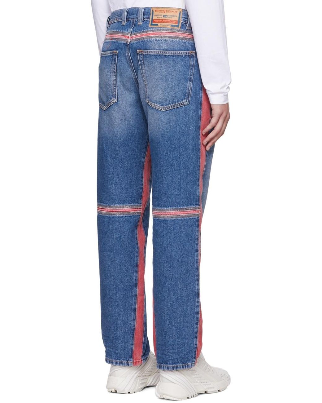 DIESEL Blue D-Mand Mid-Rise Straight Leg Jeans for men