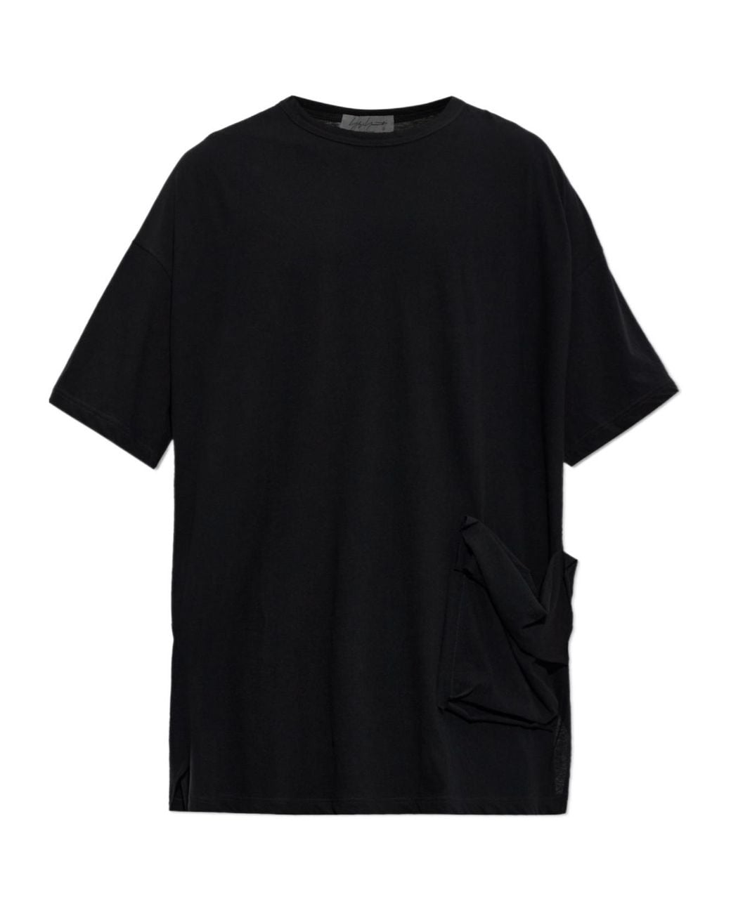 Yohji Yamamoto Black Oversized Draped Pocket T-Shirt for men