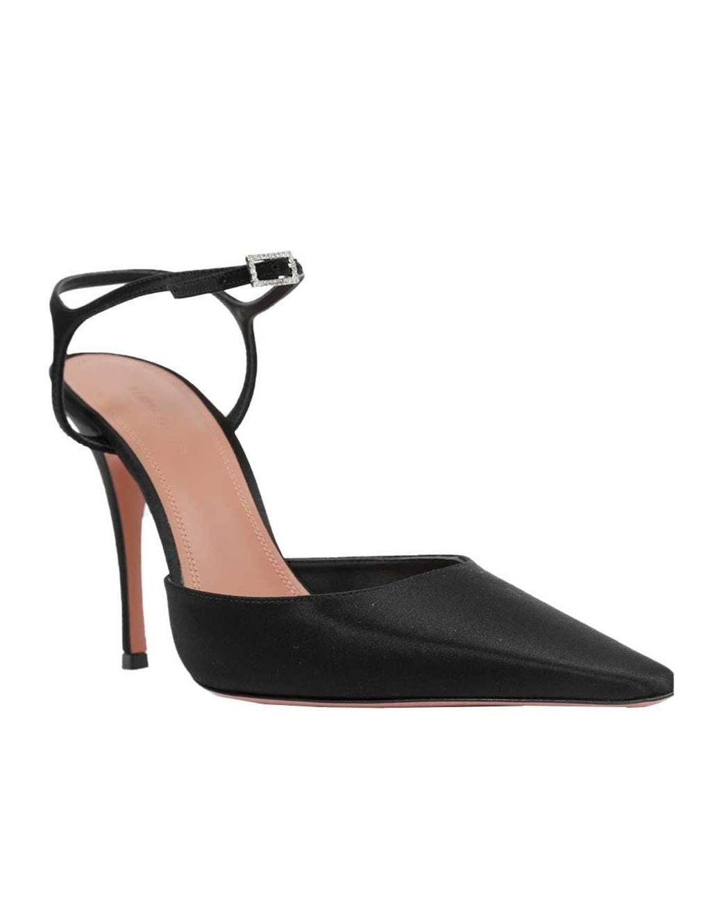 AMINA MUADDI Black Pointed-Toe High-Heeled Sandals