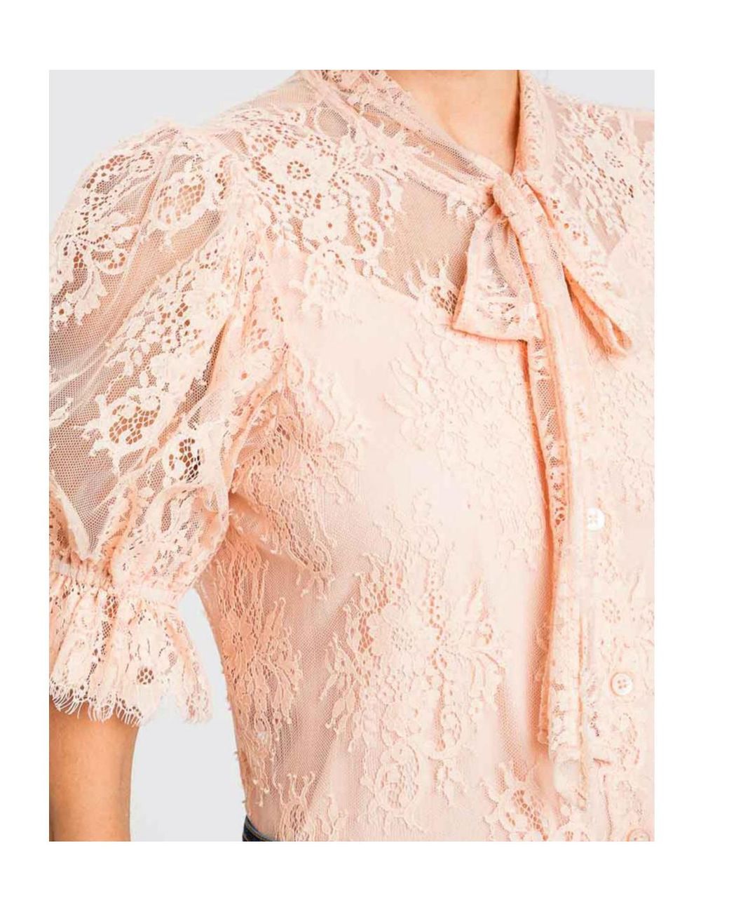 Twinset Natural Lace Bow Shirt