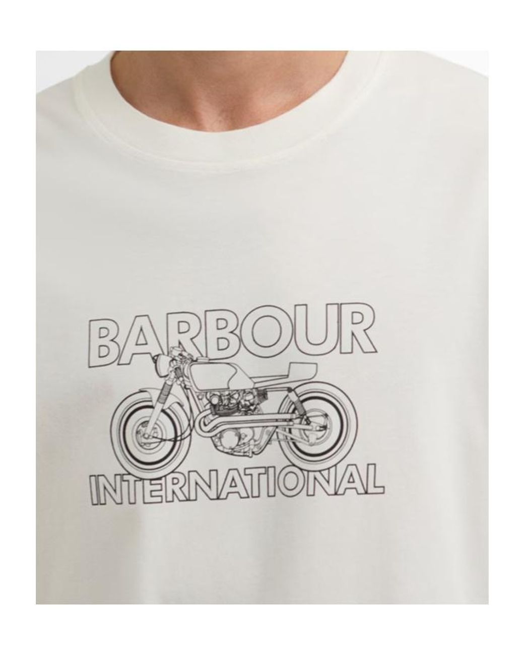 Barbour White Motorcycle Graphic T-Shirt for men