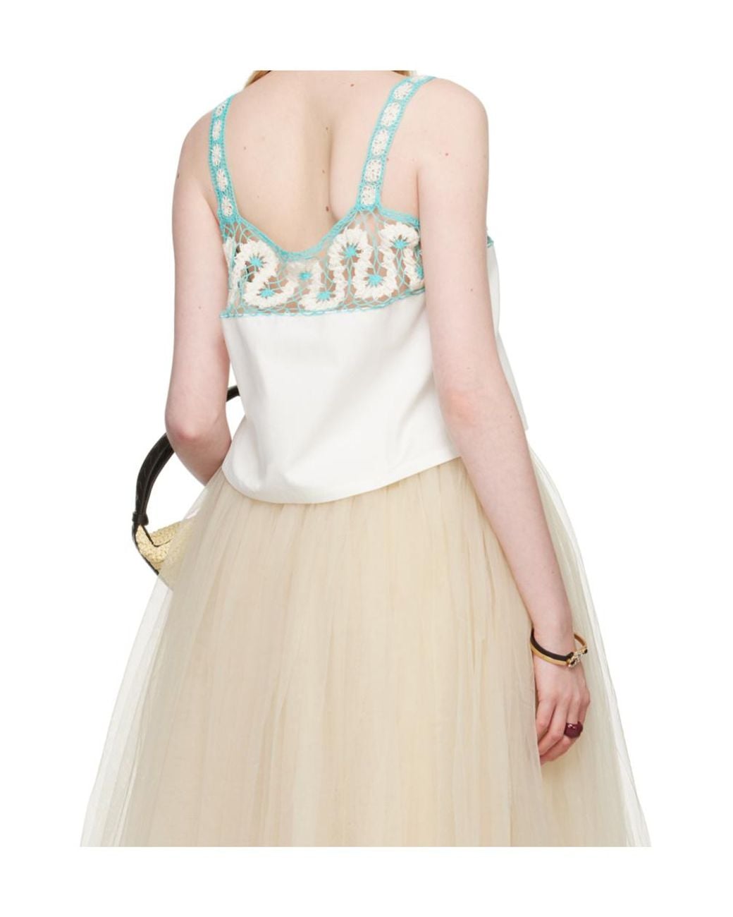 Bode Blue Ripple Lace Patchwork Vest