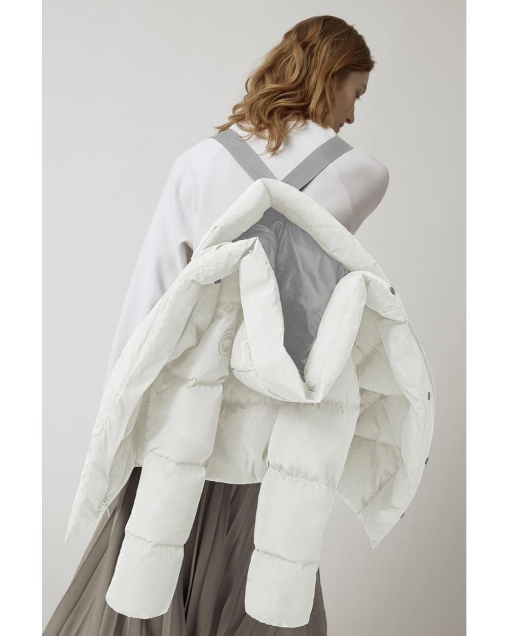 Canada Goose White Marlow Hooded Puffer Jacket