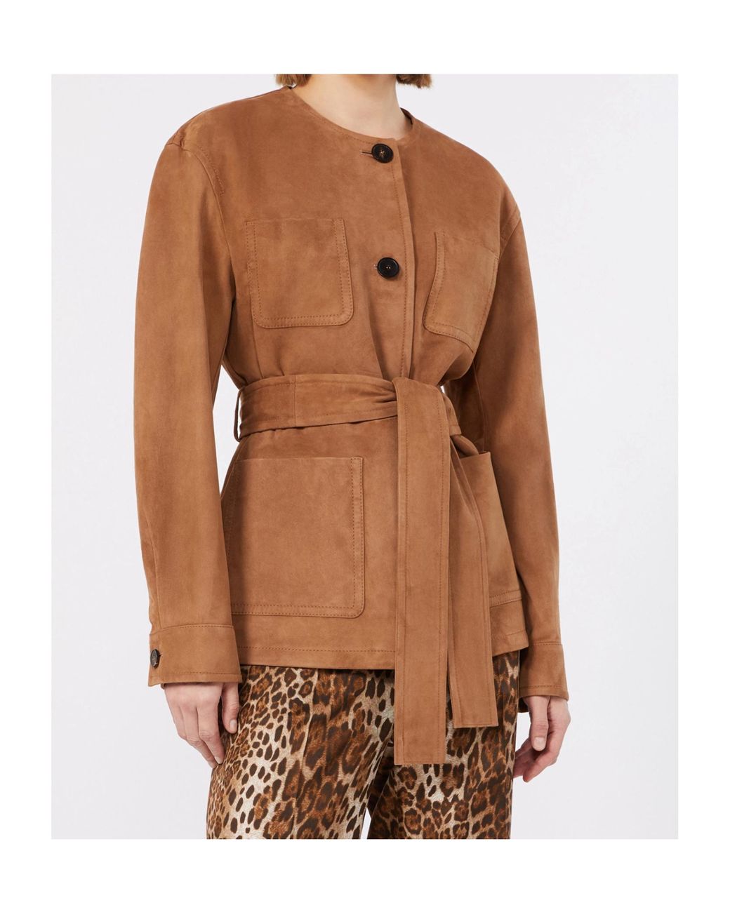 Max Mara Brown Studio Boemia Belted Pocket Jacket