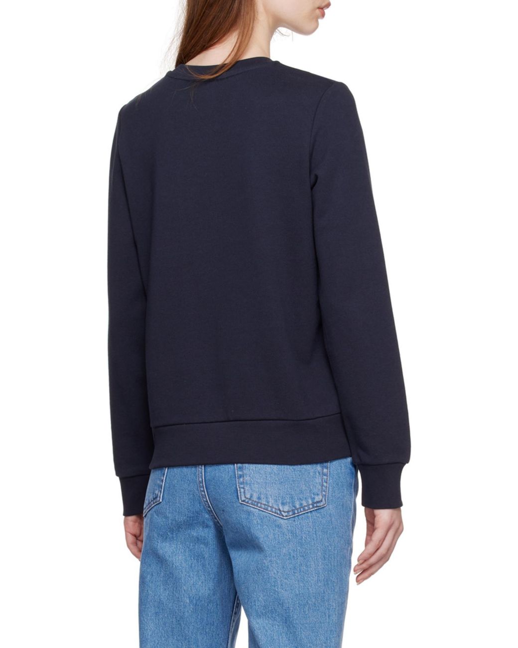 A.P.C. Blue Flocked Logo Crewneck Sweatshirt