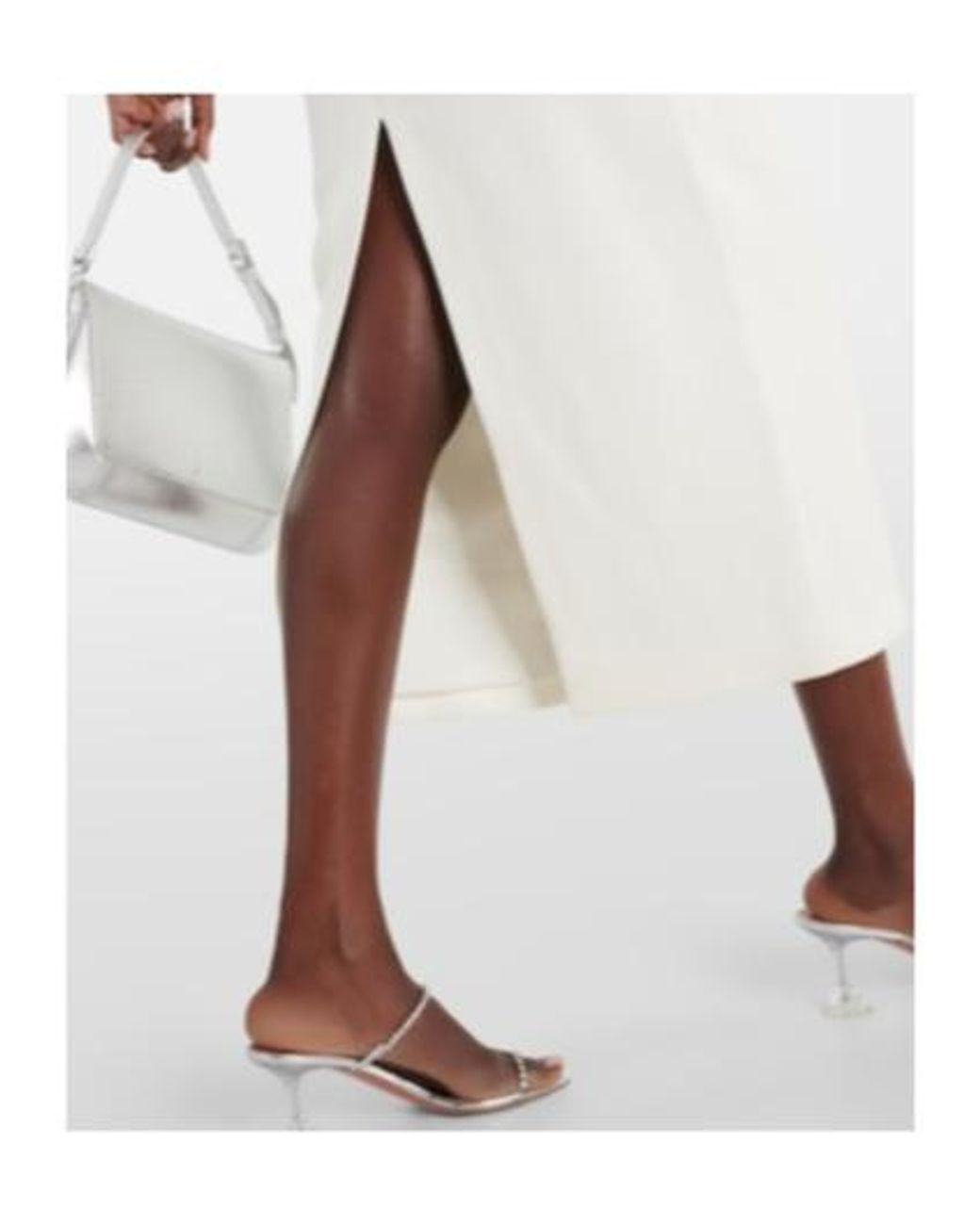 David Koma White Embellished Cady Midi Dress