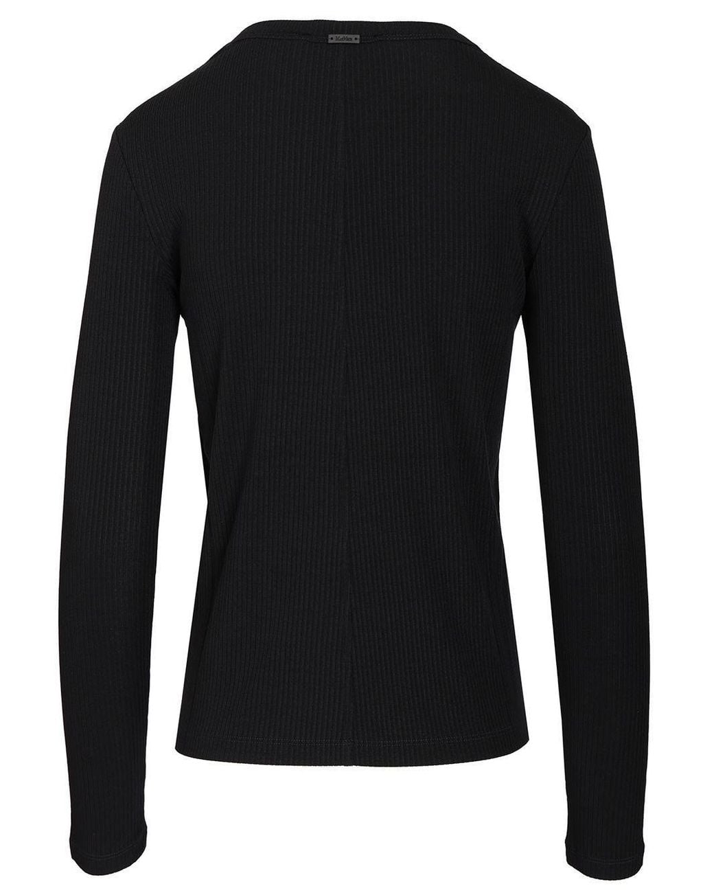 Max Mara Black Salmone Ribbed-Knit Crewneck Top