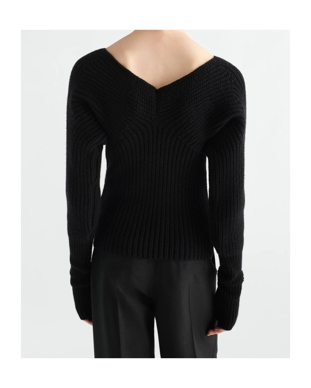 Lemaire Black Off-Shoulder Sweater